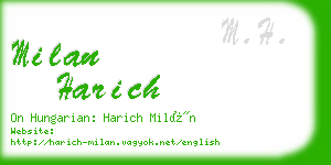 milan harich business card